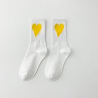 Women's Simple Style Heart Shape Nylon Cotton Crew Socks A Pair sku image 2