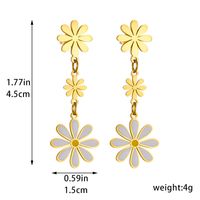 1 Pair Vintage Style Flower Plating 304 Stainless Steel No Inlaid 18K Gold Plated Drop Earrings main image 2