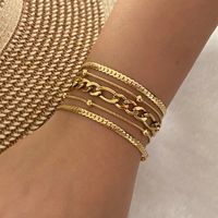 Simple Style Geometric Stainless Steel 18K Gold Plated Bracelets In Bulk main image 4