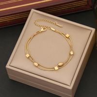 Simple Style Geometric Stainless Steel 18K Gold Plated Bracelets In Bulk main image 10