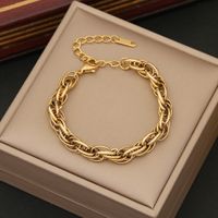 Simple Style Geometric Stainless Steel 18K Gold Plated Bracelets In Bulk main image 8