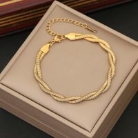 Simple Style Geometric Stainless Steel 18K Gold Plated Bracelets In Bulk main image 9