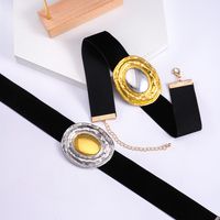 Vintage Style Simple Style Oval Alloy Cloth Plating Gold Plated Silver Plated Women's Choker main image 4