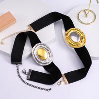 Vintage Style Simple Style Oval Alloy Cloth Plating Gold Plated Silver Plated Women's Choker main image 5