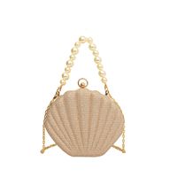 Women's Arylic Solid Color Streetwear Pearls Shell Hook Loop Dome Bag sku image 2