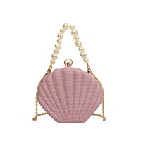 Women's Arylic Solid Color Streetwear Pearls Shell Hook Loop Dome Bag main image 5