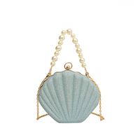Women's Arylic Solid Color Streetwear Pearls Shell Hook Loop Dome Bag sku image 3