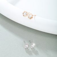 1 Pair Vintage Style Xuping Flower Plating Inlay Alloy Artificial Gemstones Ear Studs main image 4
