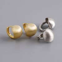 1 Pair Vintage Style Geometric Solid Color Polishing Plating Sterling Silver Ear Clip main image 1