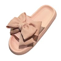 Women's Casual Solid Color Bowknot Open Toe Slides Slippers main image 4