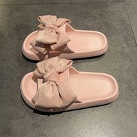 Women's Casual Solid Color Bowknot Open Toe Slides Slippers main image 2