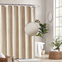 Casual Solid Color Linen-like Shower Curtain main image 1