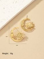 1 Paire Style Ig Style Simple Style Coréen Soleil Lune Placage Alliage Boucles D'oreilles main image 8
