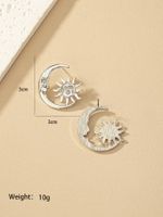 1 Paire Style Ig Style Simple Style Coréen Soleil Lune Placage Alliage Boucles D'oreilles main image 9
