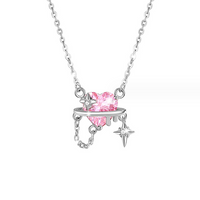 Élégant Dame Commuer Forme De Cœur Argent Sterling Incruster Zircon Or Blanc Plaqué Pendentif sku image 5