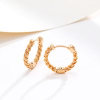 Wholesale Jewelry Vintage Style Xuping Geometric Solid Color Alloy 18k Gold Plated Plating Hoop Earrings main image 1