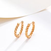 Wholesale Jewelry Vintage Style Xuping Geometric Solid Color Alloy 18k Gold Plated Plating Hoop Earrings main image 3