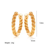 Wholesale Jewelry Vintage Style Xuping Geometric Solid Color Alloy 18k Gold Plated Plating Hoop Earrings sku image 1