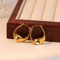 1 Pair Casual Vintage Style Solid Color Plating Stainless Steel Gold Plated Earrings main image 5