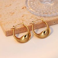 1 Pair Casual Vintage Style Solid Color Plating Stainless Steel Gold Plated Earrings main image 4