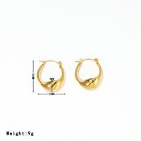 1 Pair Casual Vintage Style Solid Color Plating Stainless Steel Gold Plated Earrings main image 2