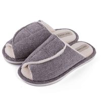 Unisex Casual Stripe Open Toe Cotton Slippers main image 4