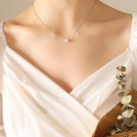 Romantic Fashion Summer Off-shoulder Zircon Inlaid Solitaire Necklace Couple Niche Design Jewelry For Girlfriend sku image 2