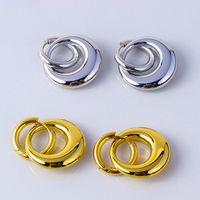 1 Pair Vintage Style Geometric Solid Color Plating Stainless Steel Hoop Earrings main image 1