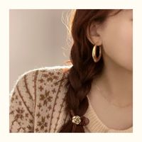 1 Pair Vintage Style Geometric Solid Color Plating Copper Gold Plated Ear Studs sku image 8