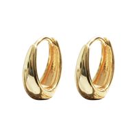 1 Pair Simple Style Geometric Solid Color Plating Copper Hoop Earrings main image 2