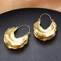 1 Pair Vintage Style Round Oval Flower Plating Alloy Drop Earrings sku image 5