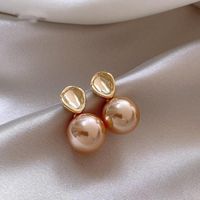 1 Pair Sweet Geometric Round Plating Imitation Pearl Drop Earrings sku image 68