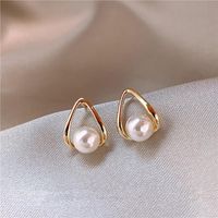 1 Pair Sweet Geometric Round Plating Imitation Pearl Drop Earrings sku image 9
