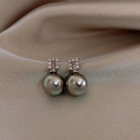 1 Pair Sweet Geometric Round Plating Imitation Pearl Drop Earrings sku image 25