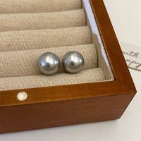 1 Pair Sweet Geometric Round Plating Imitation Pearl Drop Earrings sku image 1