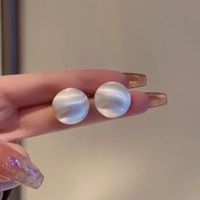 1 Pair Sweet Geometric Round Plating Imitation Pearl Drop Earrings sku image 22