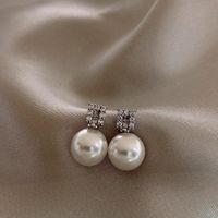 1 Pair Sweet Geometric Round Plating Imitation Pearl Drop Earrings sku image 26