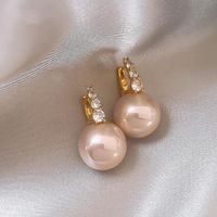 1 Pair Sweet Geometric Round Plating Imitation Pearl Drop Earrings sku image 59