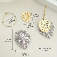 1 Pair Vacation Simple Style Leaf Flower Plating Inlay 304 Stainless Steel Arylic Acrylic Gold Plated Drop Earrings sku image 6