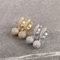 1 Pair Elegant Sweet Ball Plating Inlay Copper Zircon Drop Earrings main image 3