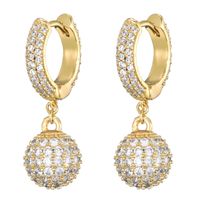 1 Pair Elegant Sweet Ball Plating Inlay Copper Zircon Drop Earrings main image 4