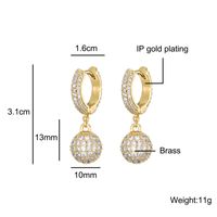 1 Pair Elegant Sweet Ball Plating Inlay Copper Zircon Drop Earrings sku image 1