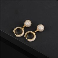 1 Pair Elegant Sweet Ball Plating Inlay Copper Zircon Drop Earrings main image 7