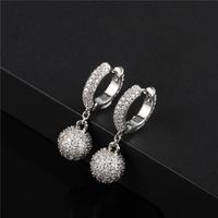 1 Pair Elegant Sweet Ball Plating Inlay Copper Zircon Drop Earrings main image 8