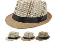 Unisex Retro British Style Plaid Wide Eaves Fedora Hat main image 1