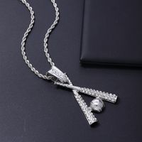 Hip Hop Baseball Acier Inoxydable Alliage Placage Tridimensionnel Incruster Strass Unisexe Pendentif main image 6