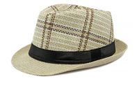 Unisexe Rétro Style Britannique Plaid Avant-toit Large Chapeau Fédora sku image 3