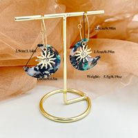 1 Pair Vacation Simple Style Leaf Flower Plating Inlay 304 Stainless Steel Arylic Acrylic Gold Plated Drop Earrings sku image 1