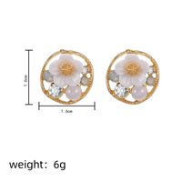 S925 Argent Aiguille Fleur Géométrique Rond Creux Diamant Simple Perle Boucles D&#39;oreilles Vente En Gros Nihaojewelry main image 6