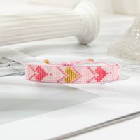 Cute Luxurious Heart Shape Glass Rope Handmade Women's Drawstring Bracelets sku image 5